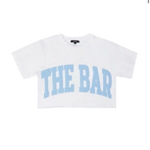 The Bar Cropped Varsity Top in Size Medium- very cropped - fits more like a XS.
